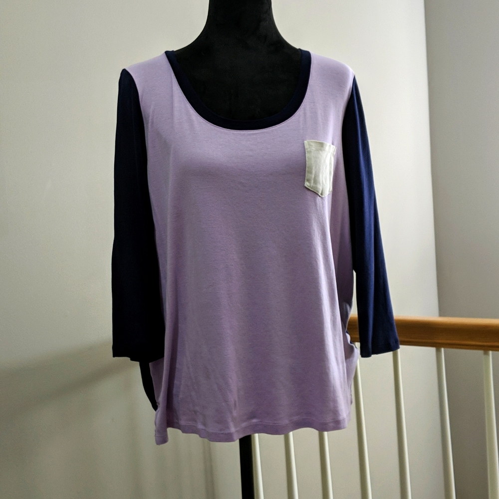 Talbot's Colorblock T-Shirt 2X EUC